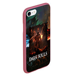 Чехол iPhone 7/8 матовый DARKSOULS ТЕМНЫЕ ДУШИ, цвет: 3D-малиновый — фото 2