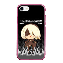 Чехол iPhone 7/8 матовый NIER AUTOMATA, цвет: 3D-малиновый