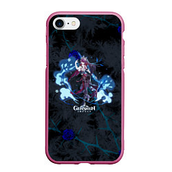 Чехол iPhone 7/8 матовый Genshin Impact - Rosaria, цвет: 3D-малиновый