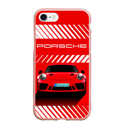 Чехол iPhone 7/8 матовый PORSCHE ПОРШЕ RED STYLE