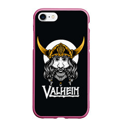 Чехол iPhone 7/8 матовый Valheim Viking, цвет: 3D-малиновый