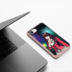 Чехол iPhone 7/8 матовый Anime Girl, цвет: 3D-светло-розовый — фото 2