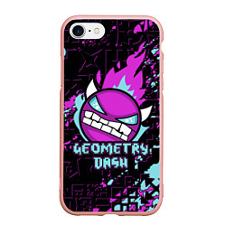 Чехол iPhone 7/8 матовый Geometry Dash, цвет: 3D-светло-розовый