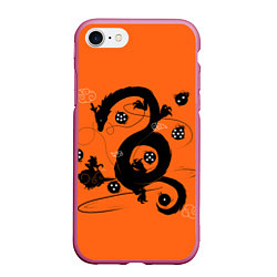 Чехол iPhone 7/8 матовый Драконьи яйца, цвет: 3D-малиновый