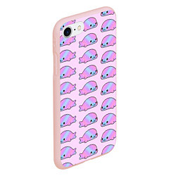 Чехол iPhone 7/8 матовый Нерпы, цвет: 3D-светло-розовый — фото 2