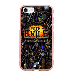 Чехол iPhone 7/8 матовый Path of Exile, цвет: 3D-светло-розовый