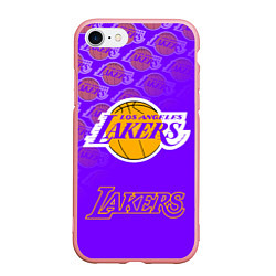 Чехол iPhone 7/8 матовый LOS ANGELES LAKERS ЛЕЙКЕРС