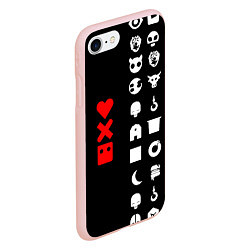 Чехол iPhone 7/8 матовый Любовь, смерть и роботы, цвет: 3D-светло-розовый — фото 2