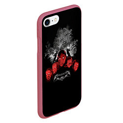 Чехол iPhone 7/8 матовый Metalocalypse, цвет: 3D-малиновый — фото 2
