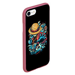 Чехол iPhone 7/8 матовый One Piece Retro Style, цвет: 3D-малиновый — фото 2