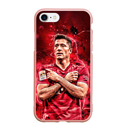 Чехол iPhone 7/8 матовый Левандовски Lewandowski 9, цвет: 3D-светло-розовый