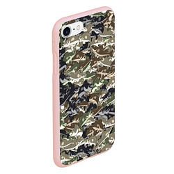 Чехол iPhone 7/8 матовый Камуфляж для рыбака, цвет: 3D-светло-розовый — фото 2