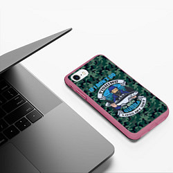 Чехол iPhone 7/8 матовый Рыбак хипстер, цвет: 3D-малиновый — фото 2