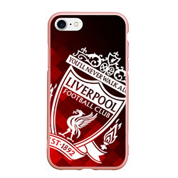 Чехол iPhone 7/8 матовый LIVERPOOL ЛИВЕРПУЛЬ, цвет: 3D-светло-розовый