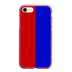 Чехол iPhone 7/8 матовый Красно-синий, цвет: 3D-малиновый