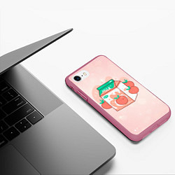 Чехол iPhone 7/8 матовый Персиковое молоко в коробке, цвет: 3D-малиновый — фото 2