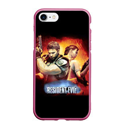 Чехол iPhone 7/8 матовый Resident Evil Рэдфилд, цвет: 3D-малиновый
