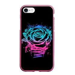 Чехол iPhone 7/8 матовый Неоновая Роза Neon Rose, цвет: 3D-малиновый