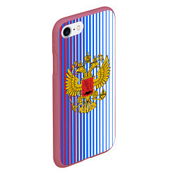 Чехол iPhone 7/8 матовый ТРИКОЛОР РОССИИ РФ, цвет: 3D-малиновый — фото 2