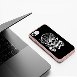 Чехол iPhone 7/8 матовый Черепа и Вороны Skulls Raven, цвет: 3D-светло-розовый — фото 2