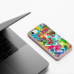 Чехол iPhone 7/8 матовый ЯРКИЕ КРАСКИ, цвет: 3D-светло-розовый — фото 2