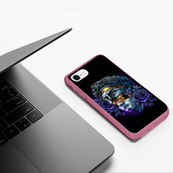 Чехол iPhone 7/8 матовый David Skull, цвет: 3D-малиновый — фото 2