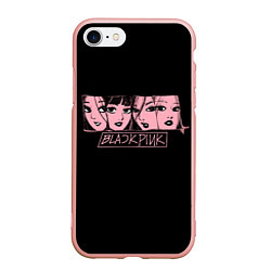 Чехол iPhone 7/8 матовый Black Pink Art
