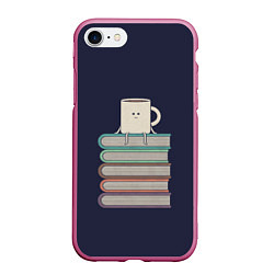 Чехол iPhone 7/8 матовый Book Cup, цвет: 3D-малиновый