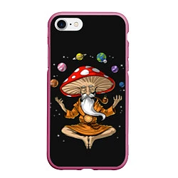 Чехол iPhone 7/8 матовый Космический Гриб Волшебник, цвет: 3D-малиновый
