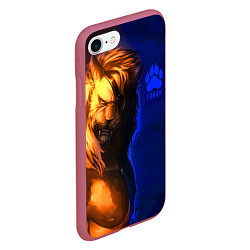 Чехол iPhone 7/8 матовый Furry lion, цвет: 3D-малиновый — фото 2
