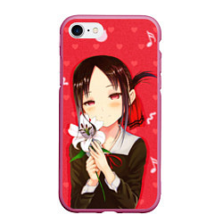 Чехол iPhone 7/8 матовый Kaguya Love is war, цвет: 3D-малиновый