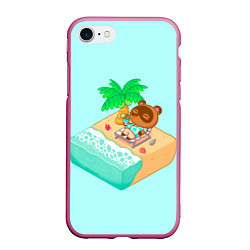 Чехол iPhone 7/8 матовый Beach Crossing, цвет: 3D-малиновый