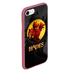 Чехол iPhone 7/8 матовый Hades wolf, цвет: 3D-малиновый — фото 2