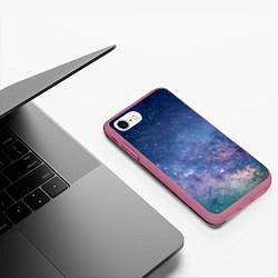 Чехол iPhone 7/8 матовый Космос, цвет: 3D-малиновый — фото 2