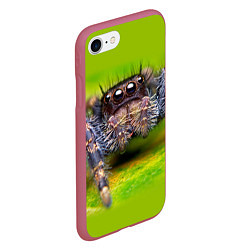 Чехол iPhone 7/8 матовый ПАУК МАКРО, цвет: 3D-малиновый — фото 2