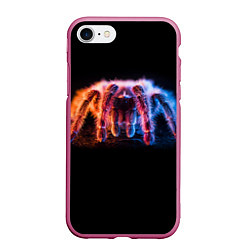 Чехол iPhone 7/8 матовый НЕОНОВЫЙ ПАУК NEON, цвет: 3D-малиновый