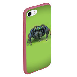 Чехол iPhone 7/8 матовый ПАУК С ГЛАЗКАМИ, цвет: 3D-малиновый — фото 2