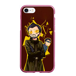 Чехол iPhone 7/8 матовый Anime Adam Jensen, цвет: 3D-малиновый