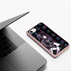 Чехол iPhone 7/8 матовый Sad Anime Girl, цвет: 3D-светло-розовый — фото 2