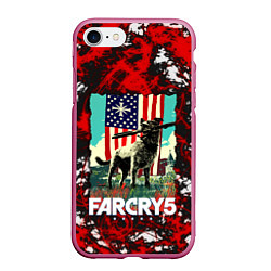 Чехол iPhone 7/8 матовый Farcry5, цвет: 3D-малиновый