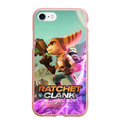 Чехол iPhone 7/8 матовый Ratchet & Clank: Rift Apart, цвет: 3D-светло-розовый