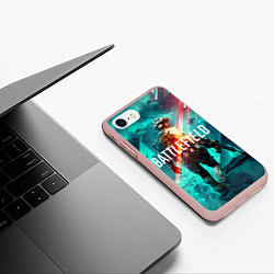 Чехол iPhone 7/8 матовый Баттлфилд 2042, цвет: 3D-светло-розовый — фото 2