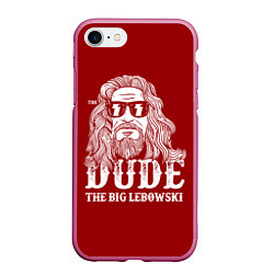 Чехол iPhone 7/8 матовый Dude the Big Lebowski, цвет: 3D-малиновый