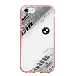 Чехол iPhone 7/8 матовый BMW ПРОТЕКТОР ШИН, цвет: 3D-светло-розовый
