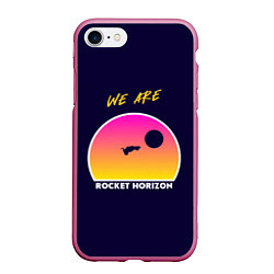 Чехол iPhone 7/8 матовый We are rocket horizon, цвет: 3D-малиновый