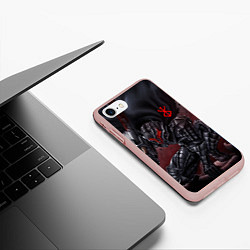 Чехол iPhone 7/8 матовый ГАТС БЕРСЕРК аниме, цвет: 3D-светло-розовый — фото 2