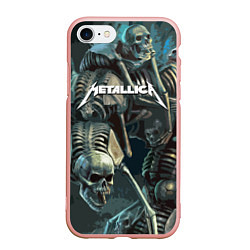 Чехол iPhone 7/8 матовый Metallica Metal Skull, цвет: 3D-светло-розовый