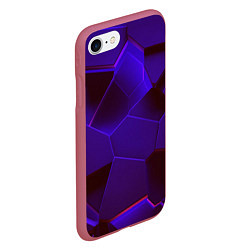 Чехол iPhone 7/8 матовый СИНИЕ ПЛИТЫ 3D, цвет: 3D-малиновый — фото 2