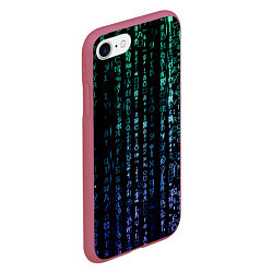 Чехол iPhone 7/8 матовый Матрица 3D, цвет: 3D-малиновый — фото 2