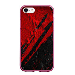 Чехол iPhone 7/8 матовый Красное чёрное 3D